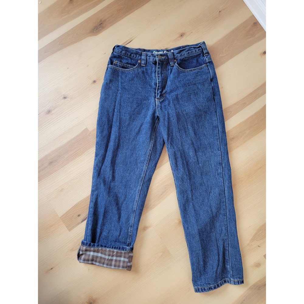 Guide Gear Plaid Lined Cuffed Jeans Men's 32x29 Y2K Workwear Outdoors